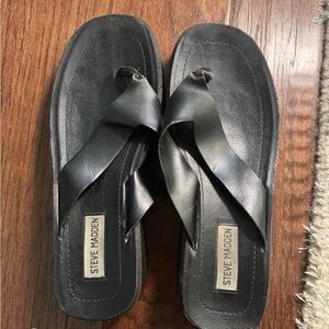 Steve Madden Platform Black Flip Flop Sandals